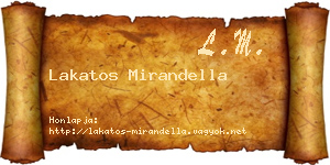Lakatos Mirandella névjegykártya